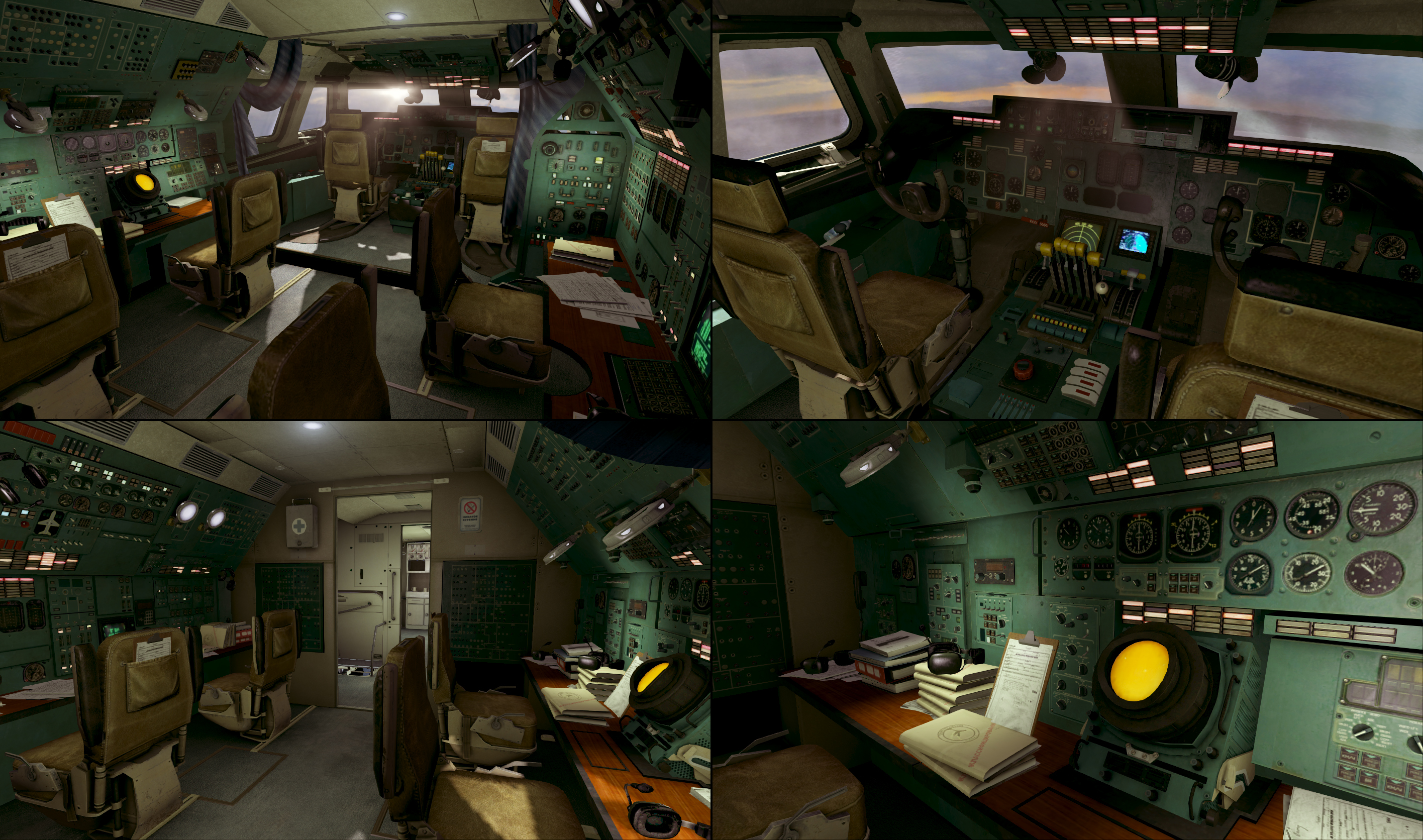 Splinter Cell: Blacklist (2013): HUB Cockpit pre-production - Level Artist (3dsMax, Photoshop, Mudbox, ZBrush, nDo2, Crazybump) (Early version renderer, lighting, and engine w/ editor screen captures)